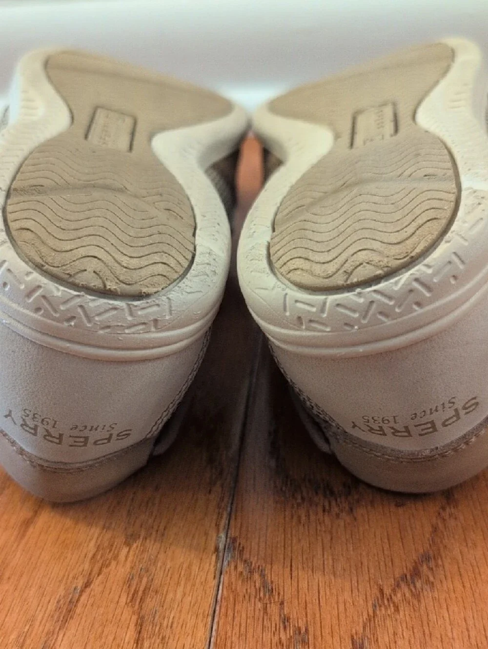 Sperry Kids Tan Boat Shoes with Cream Accents